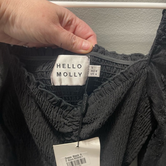 Hello Molly NEW‎ Women's First Look of Fame Mini Black Dress Lace Ruched Size 4 - Picture 5 of 7